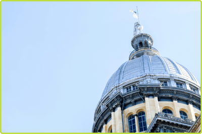 The dome of the Illinois State Capitol Building in Springfield, Illinois